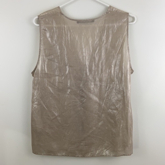 Zara Basic Metallic Front Knot Top - Picture 9 of 10